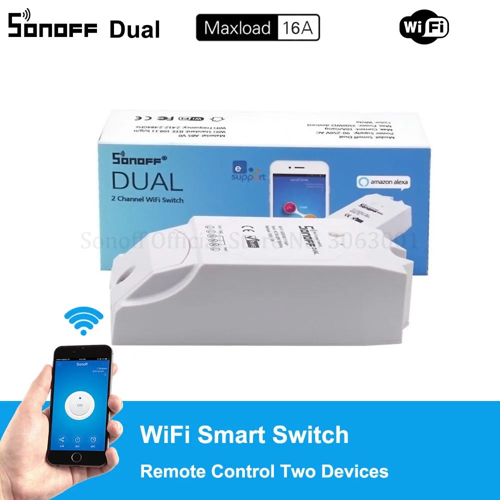 Беспроводной смарт-переключатель Sonoff 2 канала дистанционное управление Wi-Fi |