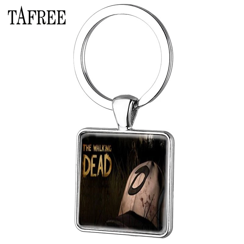 TAFREE Горячая фильм Walking Dead печати квадратный брелки Ходячие мертвецы брелок кольцо для Для мужчин Для женщин Подарок Подвеска Chaveiro QF242 - Цвет: QF245