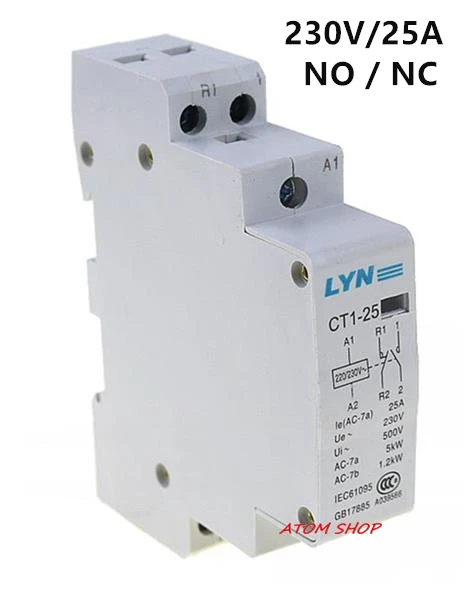 CT 2P 25A NO/NC AC220V домашний контактор переменного тока часто открытый CT1-25 25A LYN бренд