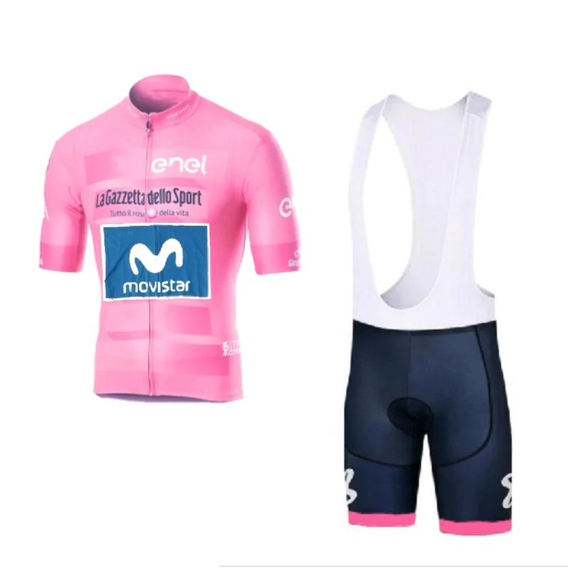 19 pink bib tour italia розовый Чемпион Рихард карапаз pro team Велоспорт Джерси наборы гоночный велосипед ткань Ropa Ciclismo Майо гелевая подкладка - Цвет: 19 pink bib