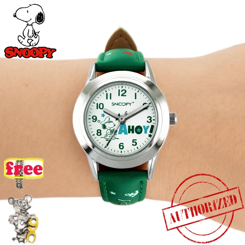SNOOPY официальный подлинный Дети watche pu ремешок милые детские часы для мальчиков девочек водонепроницаемые спортивные повседневные часы snw660