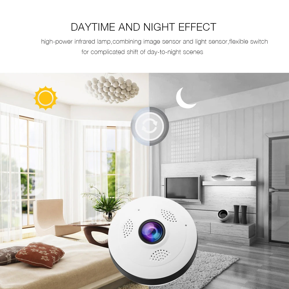 Apleye мини 1080 P IP Камера V380 360 градусов панорамный Беспроводной Fisheye P2P 960 HD Smart Security