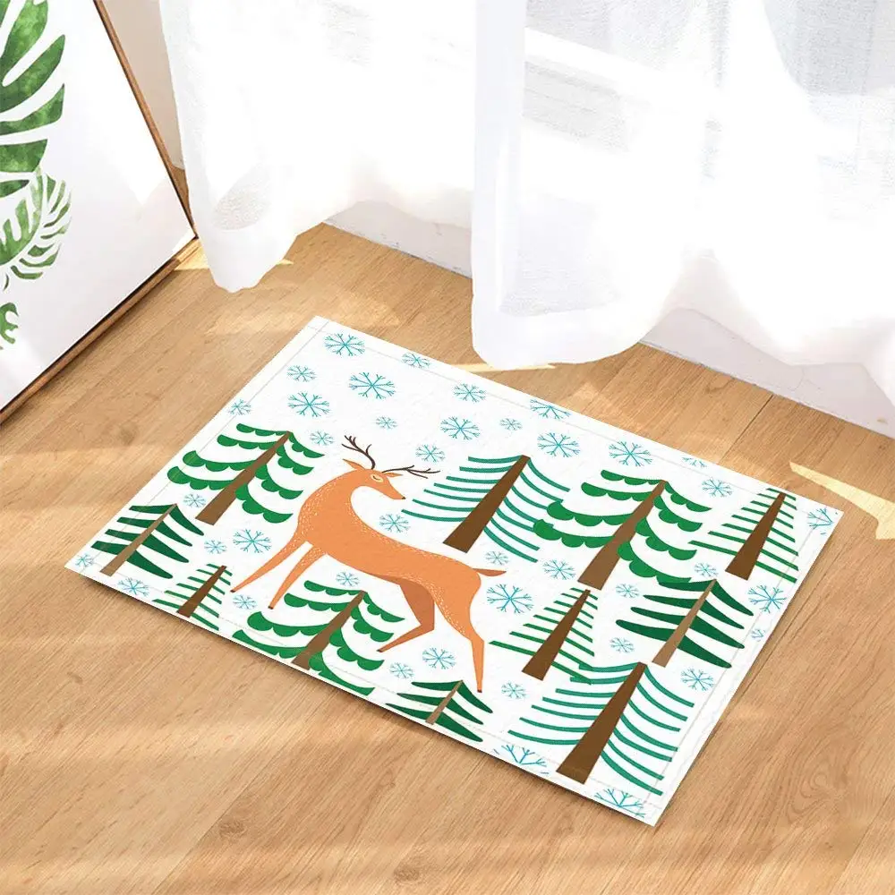 Мультфильм коврики для ванной милый олень Северный новогодняя елка Зимний лес