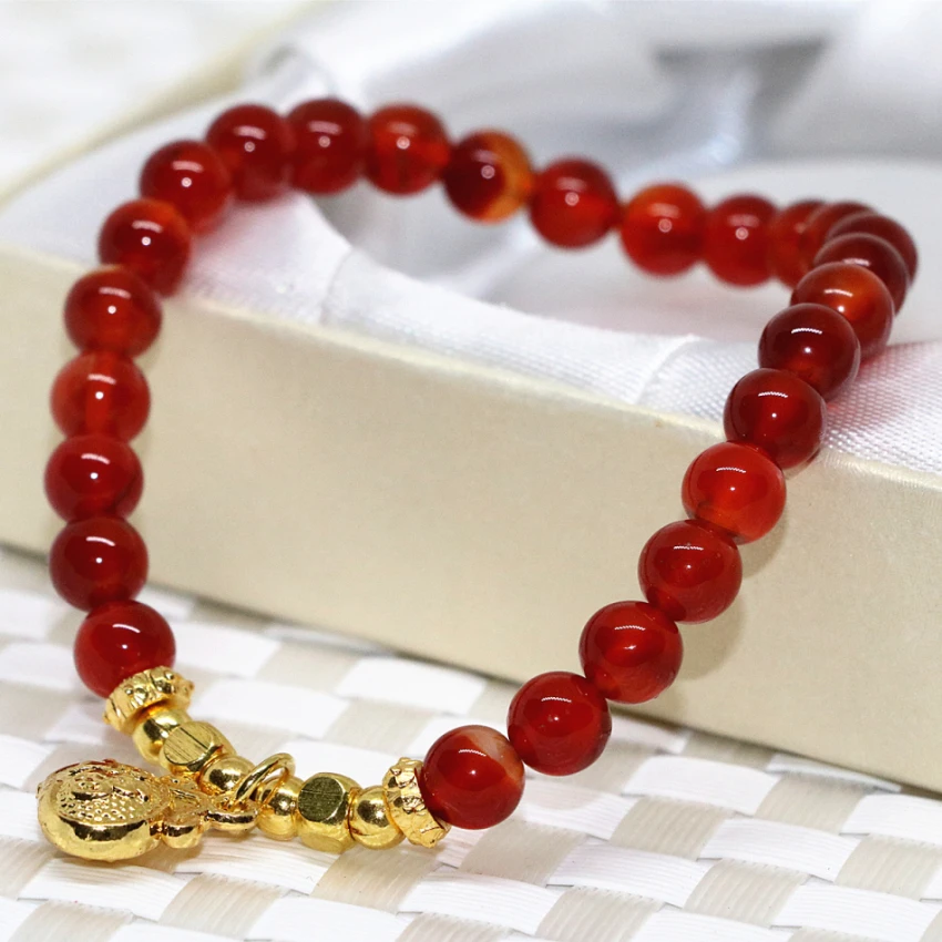 

Special top quality 6mm red agat onyx carnelian beads natural stone round beads unique strand bracelet jewelry 7.5inch B1920