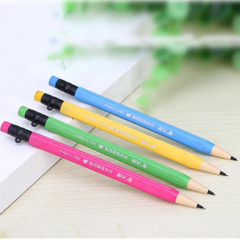 4pcs colors randomly 4 шт./партия механический карандаш 0,7 мм 2B автоматические карандаши студенческие дети механический карандаш Канцелярский школьный офисный инвентарь - Цвет: 4pcs colors randomly