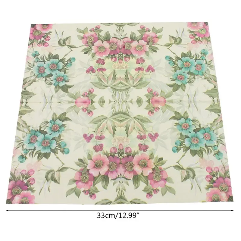 20 штук одноразовые печатные квадратные салфетки с цветочным узором вечерние