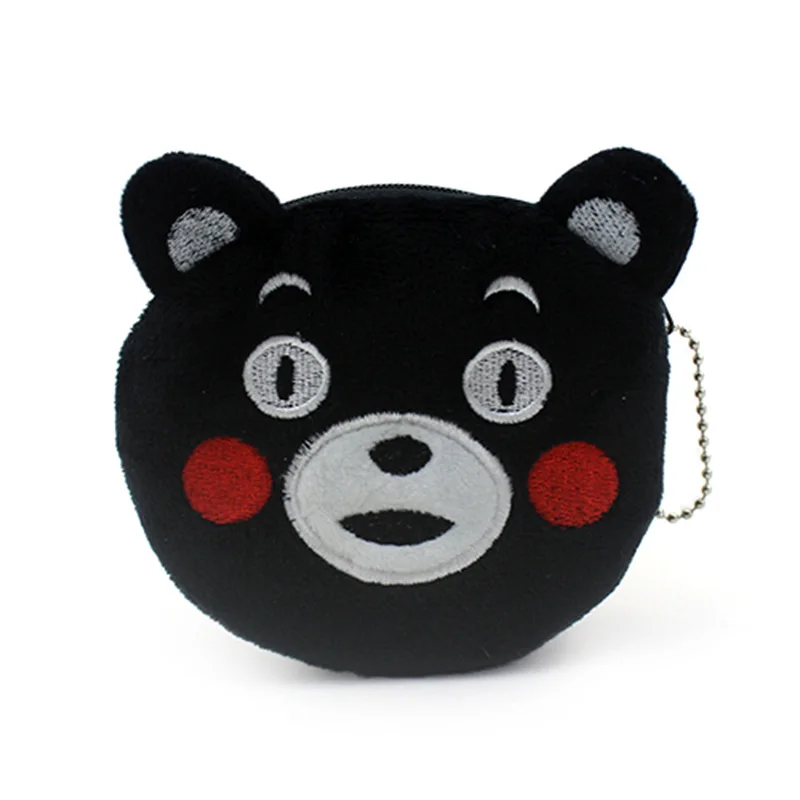 Кавайные милые детские кошельки на молнии с черным медведем женские для монет