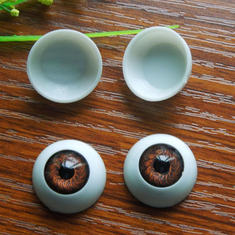 50 шт. (25 пар) полукруглые пластиковые кукольные глаза коричневого цвета BJD Eyes