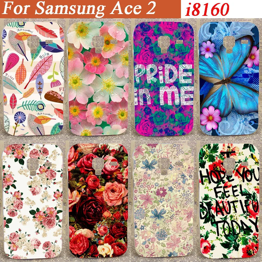 Бесплатная доставка красивый цветочный стиль печать жесткий чехол для Samsung Galaxy Ace