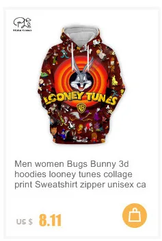 Мужские толстовки с 3d принтом «trippy Bugs Bunny» looney ttes, свитер с разноцветным принтом на молнии, Повседневный пуловер унисекс, Осенний подростковый пиджак