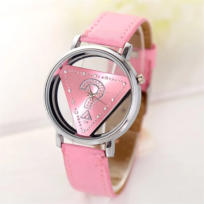 Новый Дизайн Скелет Transoarent Hollow Наручные Часы на женщин Watchws Моды Кожа Кварцевые