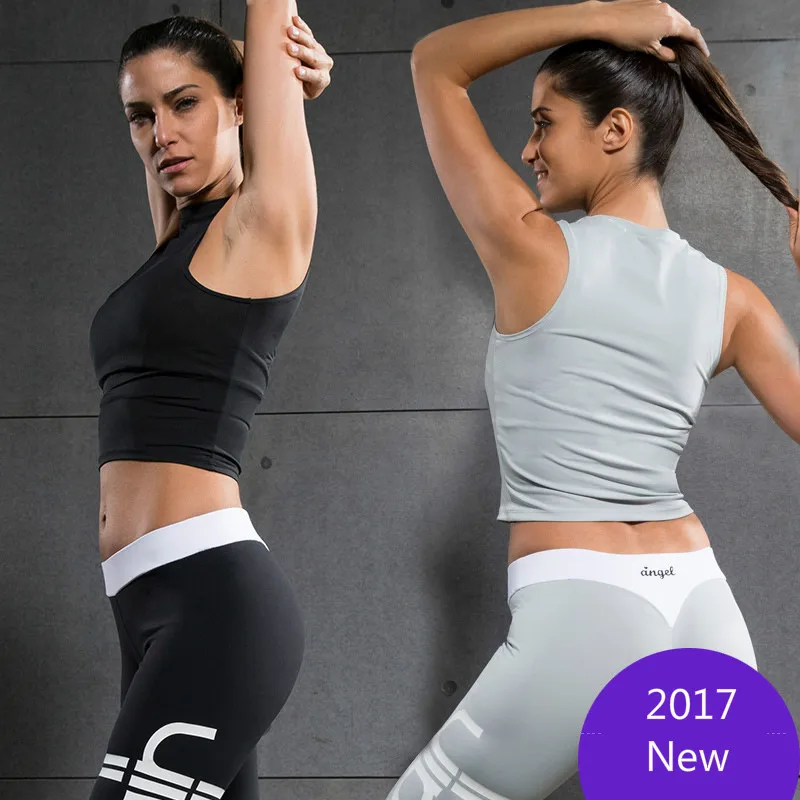 Camisetas Mujer VANSYDICAL Лето 2017 г. Новый Для женщин спортивная рубашка сжатия стрейч Майка