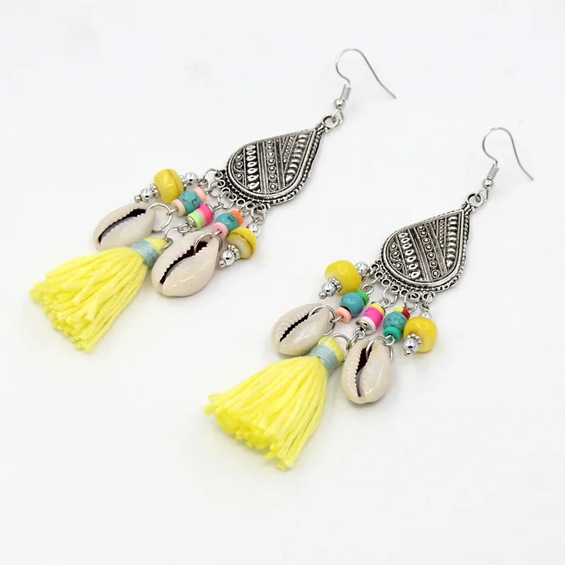 Женские Висячие серьги ювелирные изделия в форме ракушек богемные висячие с