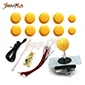 DIY аркадный джойстик ручка комплект 5 pin джойстик аркадная Sanwa Кнопка Нулевая задержка USB плата с проводами для ПК Джойстик пластина - Цвет: Цвет: желтый