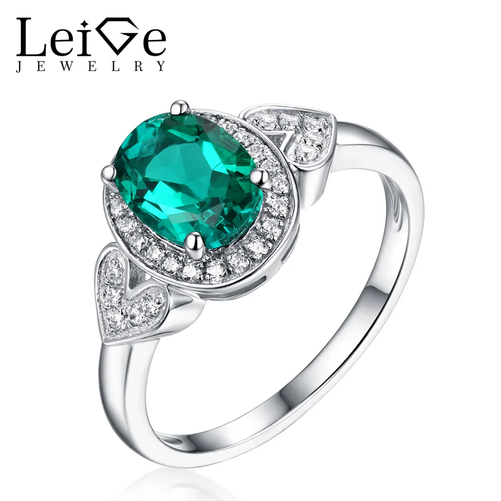 Женское кольцо из серебра 925 пробы с зеленым изумрудом|ring for|rings for womenrings women silver |
