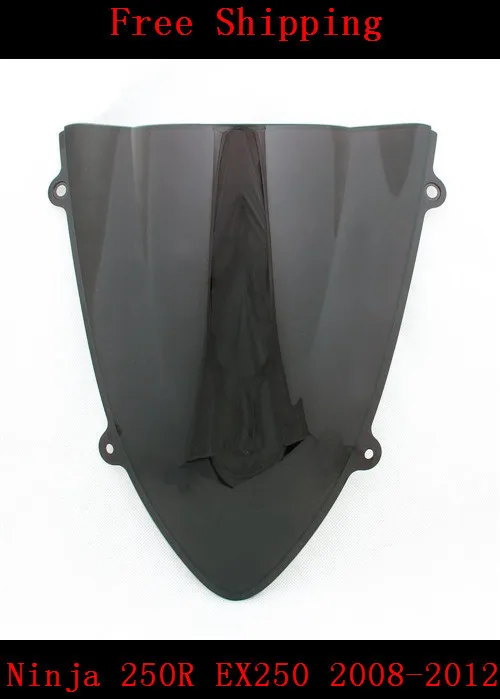 Ветровое стекло черного цвета для мотоцикла Kawasaki Ninja 250 EX250 EX 2008 2012|windshield windscreen|bubble