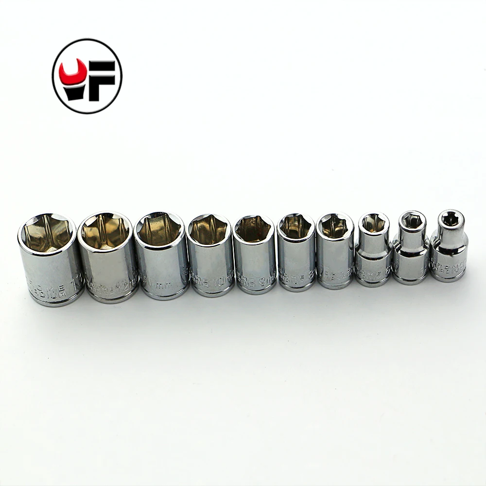 Комплект из 10 торцевых головок Yofe 1/4&quot (шестигранник от 4 до 13 мм включительно)|torque