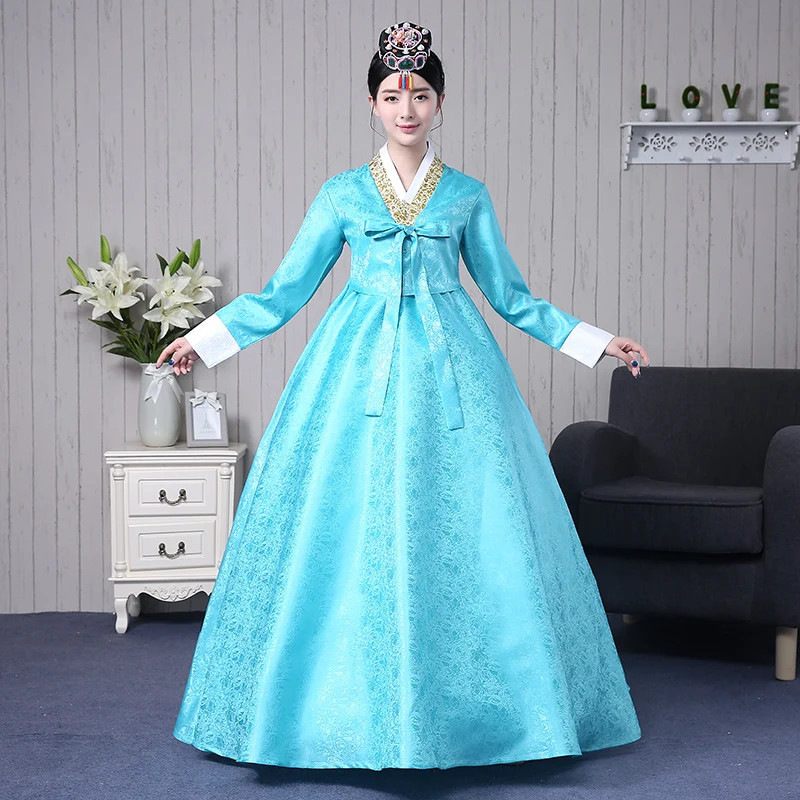 Элегантная женская обувь; Большие размеры 33–41 Korea hanbok китайское традиционное платье Женский Национальный в Корейском стиле Танцевальный костюм для выступлений - Цвет: color2