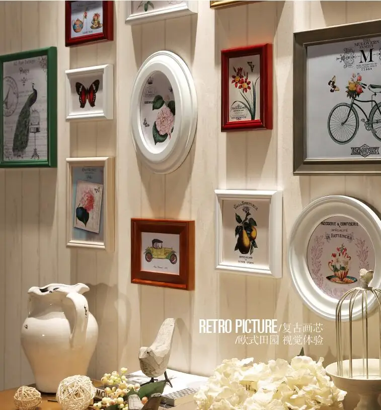 Белая деревянная фоторамка 16 шт. настенная для коллажей фоторамки картины