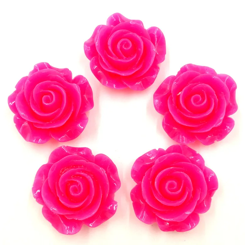 20 шт конфетных цветов фуксия смолы форма цветка купольное уплотнение Cameos