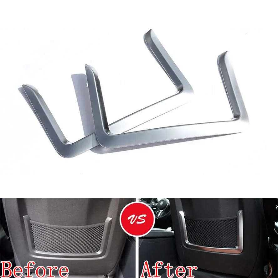 

2pcs/set Chrome ABS Back Rear Trunk Seat Back Storage Holder Frame Cover Fits For BMW 3 Series F30 2013-2015