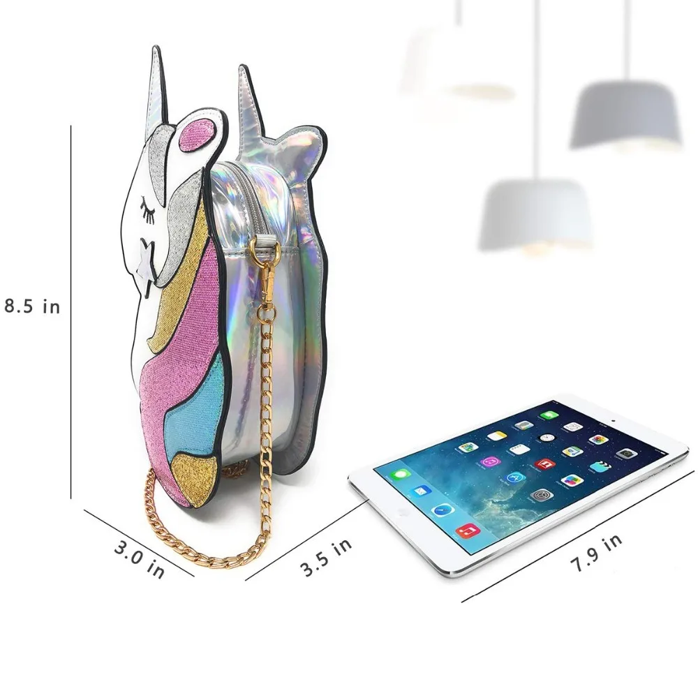 Сумка на плечо с милым единорогом для девочек маленькая сумка через милые