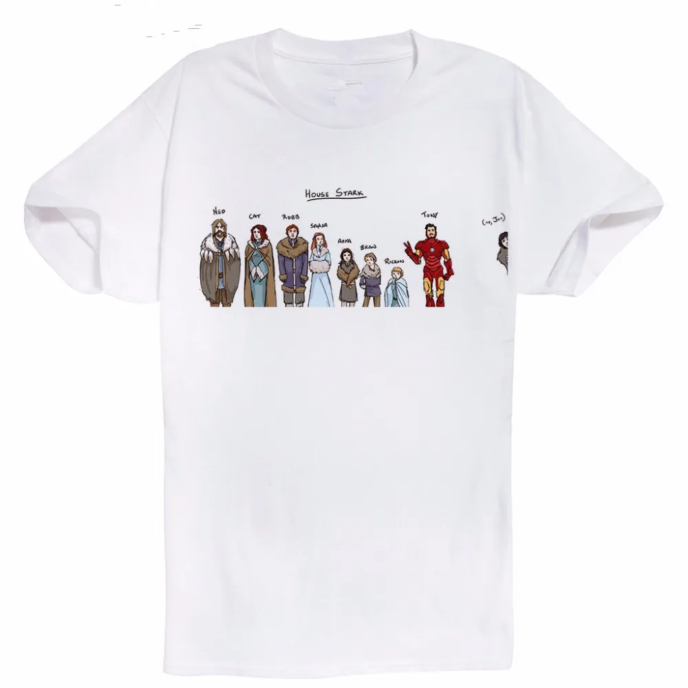 Хлопок Прохладный Дизайн Футболки Игра престолов Старк Джон Сноу Для мужчин