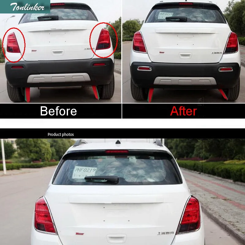 Tonlinker 2 шт. DIY наклеиваемого покрытия для автостайлинга из ABS хромированный задний