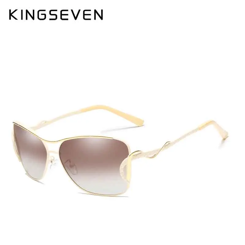 Beige KINGSEVEN,, дизайнерские солнцезащитные очки для женщин, кошачий глаз, уникальная известность, брендовые дизайнерские солнцезащитные очки, очки для вождения, солнцезащитные очки - Цвет линз: Beige