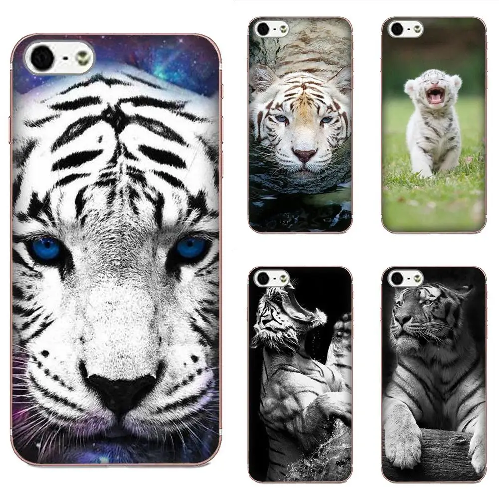 Подарок искусство белый мех с голубыми глазами Тигр для Galaxy Alpha Core Note 2 3 4 S2 A10 A20 A20E