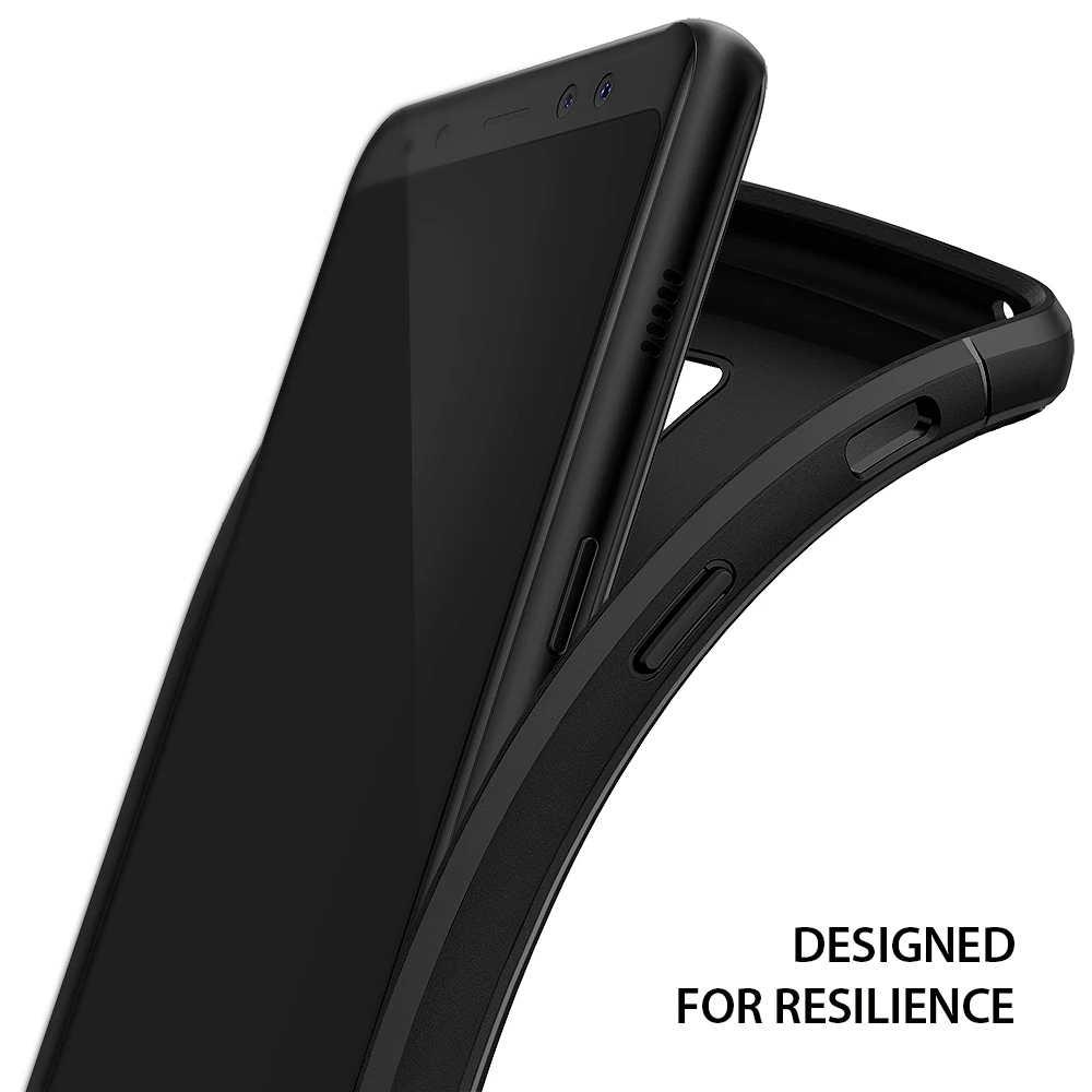 Ringke Onyx Case for Samsung Galaxy A8 2018 Brushed Metal Design Flexible Slim Durable Anti-Slip TPU Impact Cases |