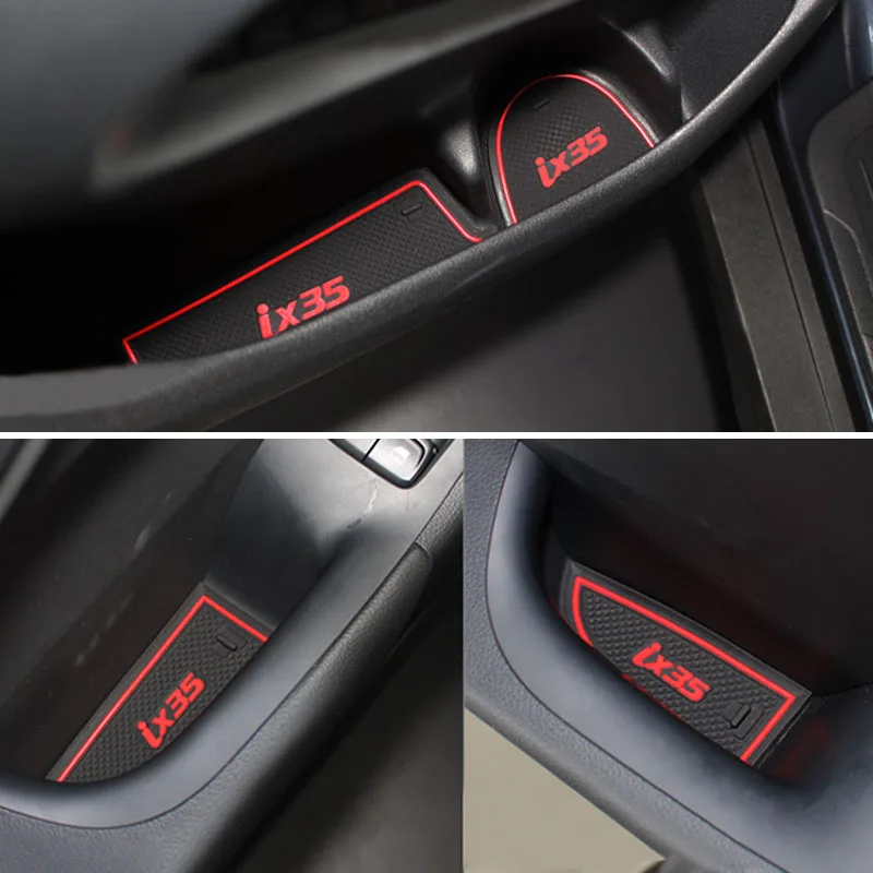 

Car Door Groove Mat for For Hyundai IX35 2009-2015 Non-slip Mats Interior Door for IX35 2018-2019 RED WHITE