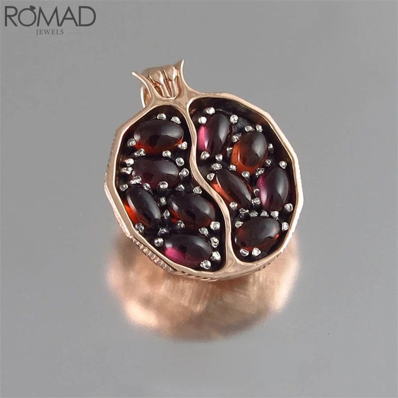 ROMAD Натуральный камень ожерелья для Для женщин Нержавеющая сталь ожерелья «Гранат» каменная подвеска с красным кристаллом Винтаж Свадебные украшения R5