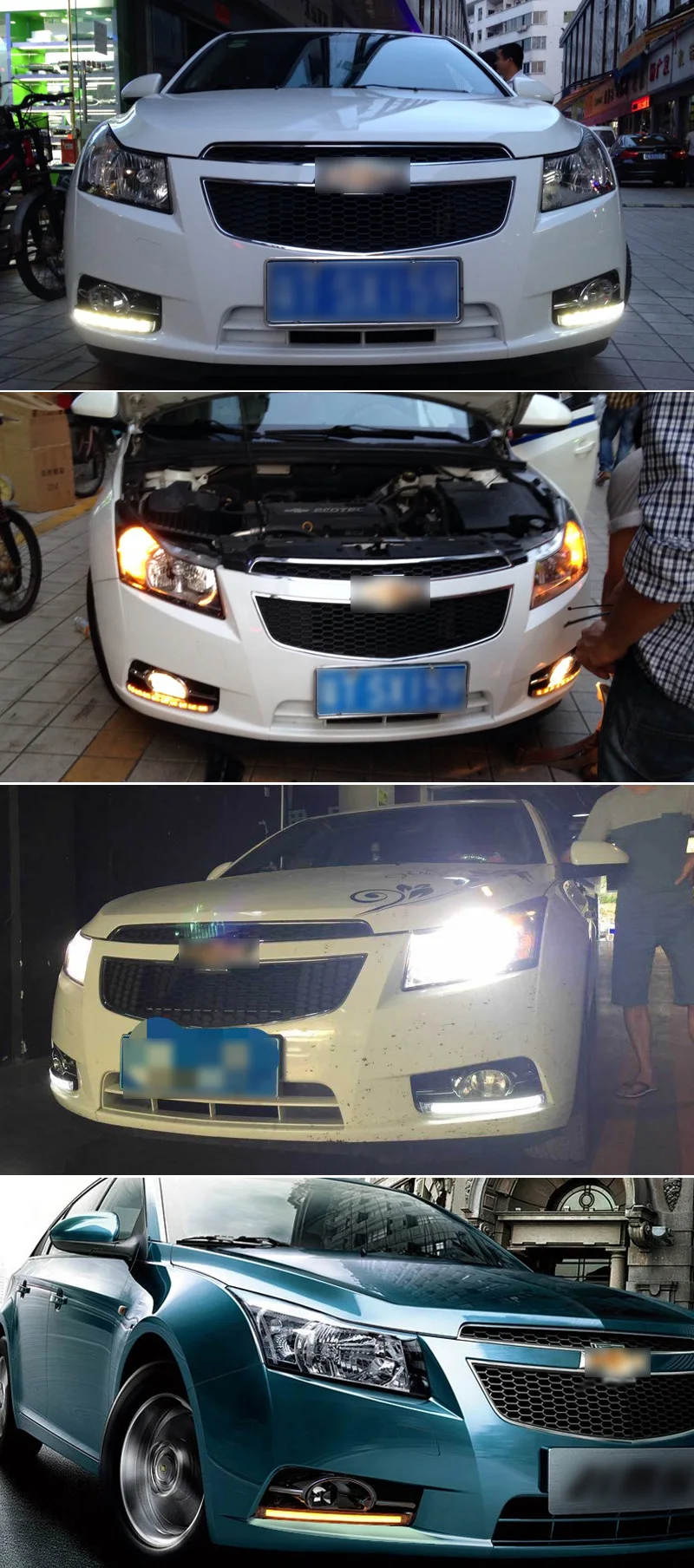 Для Chevrolet Cruze 2009~ дневной ходовой светильник DRL светодиодный противотуманный фонарь с желтым поворотным сигналом