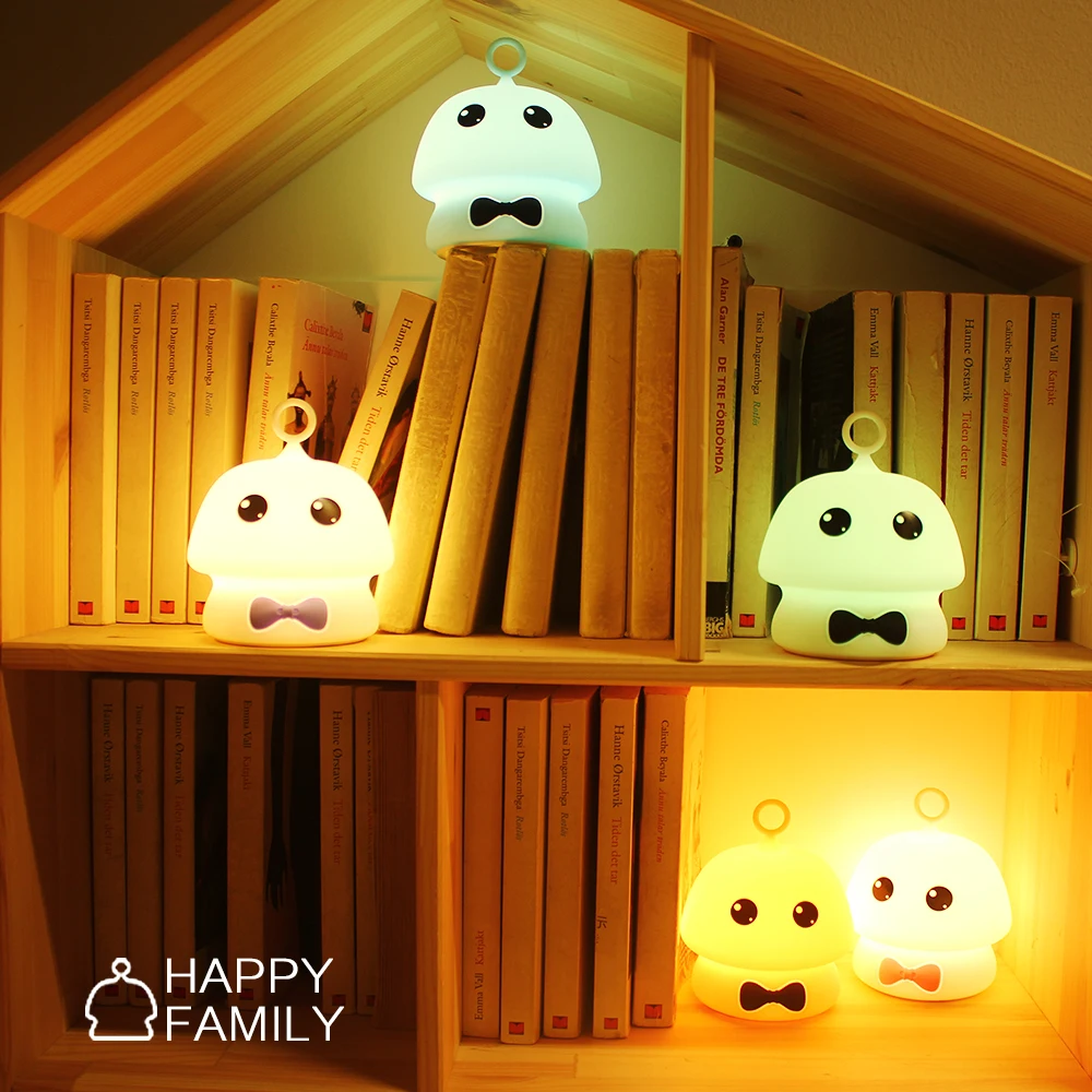 Высокое качество LED милый грибок атмосферная лампа с USB зарядкой и детская
