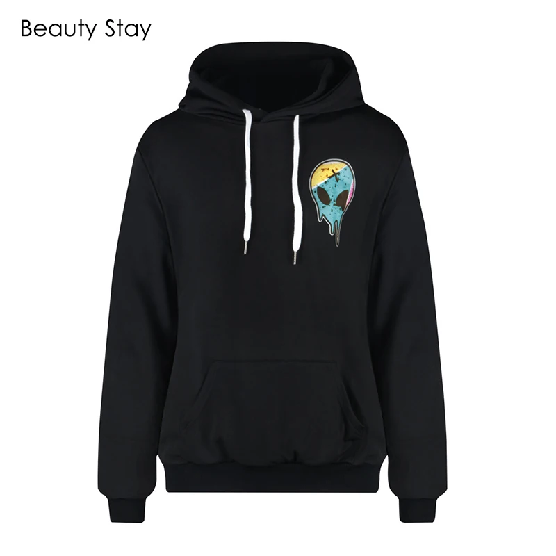 BeautyStay, женские 3d толстовки с принтом пришельца, свитшоты, бархатная толстовка с капюшоном, Harajuku, худи с капюшоном, худи размера плюс, хип-хоп Уличная одежда