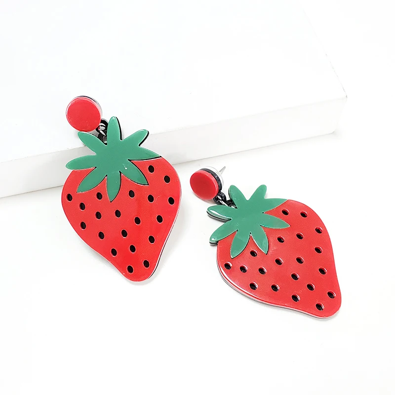 Этнические летние корейские серьги-подвески с фруктами милые Висячие серьги для