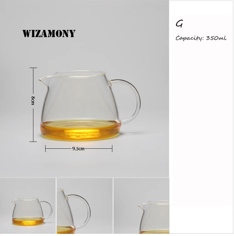WIZAMONY Горячая распродажа! Чайный набор, чайный горшок из жаропрочного стекла, чайный кувшин, ярмарка, кружка Cha hai Gongdao, емкость чайной чашки 400 мл