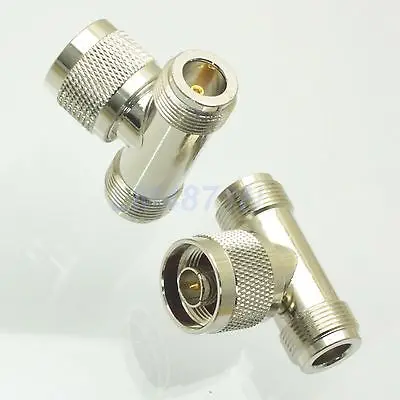 1pce адаптер N штекер к 2x гнездо T тройной RF разделитель соединитель 1M2F|plug adapter