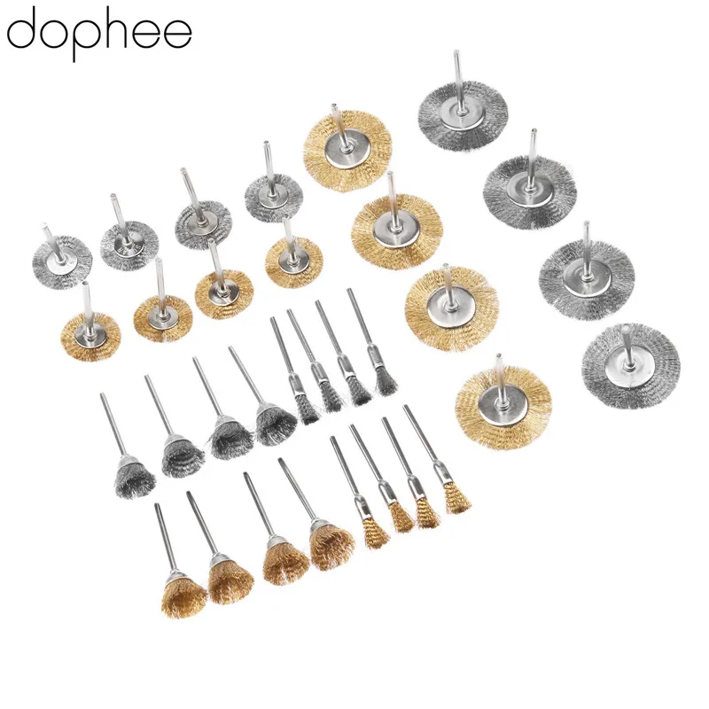 Dophee Dremel аксессуары латунная стальная проволочная щетка полировальный комплект