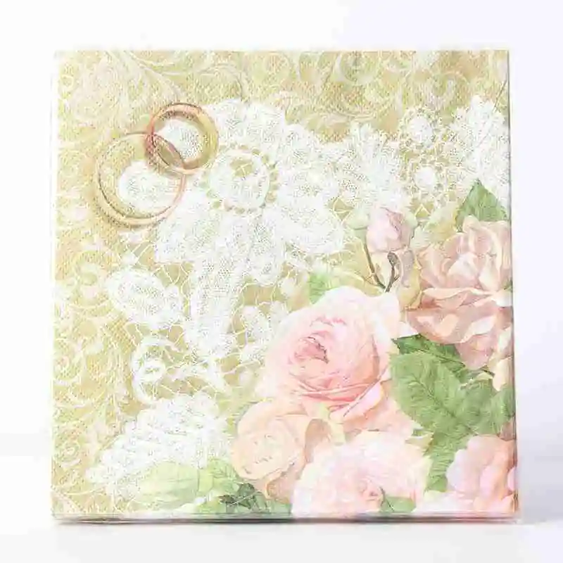 20 шт./лот Свадебные цветы Дизайн дома Бумага салфетки одноразовые для детей на