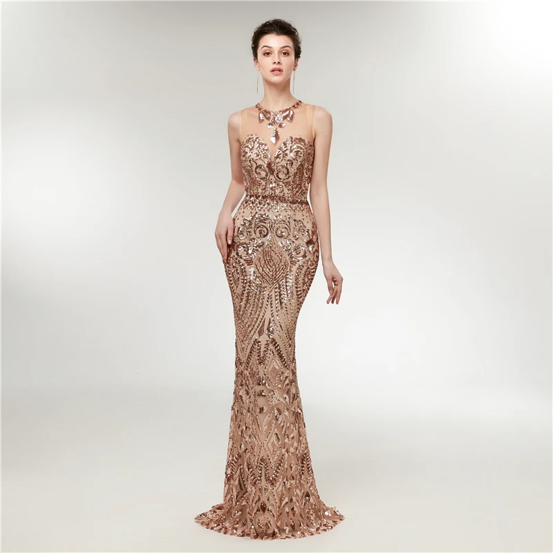 Forevergracedress золотые платья для выпускного вечера 2019 Новое поступление Воротник Sheer