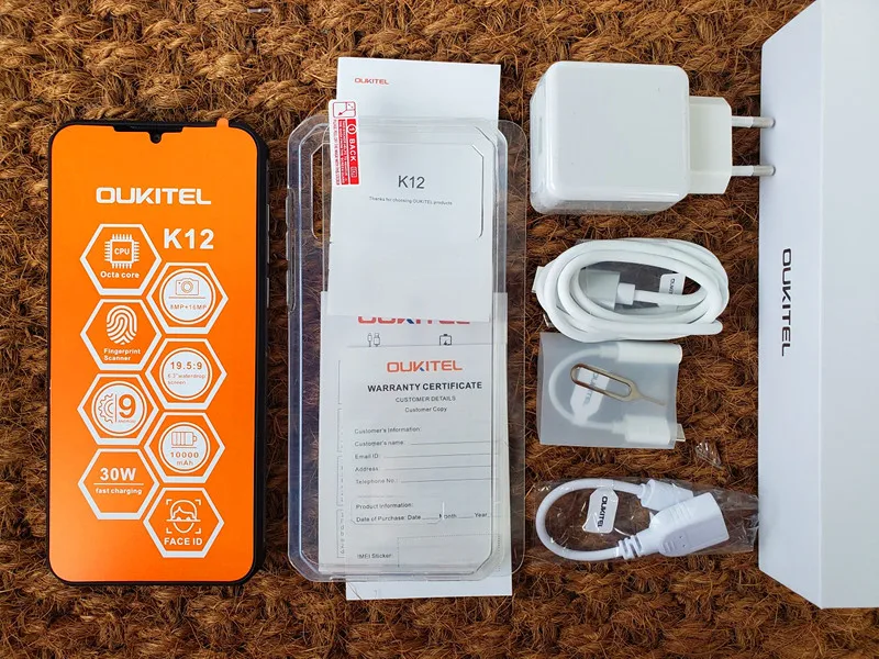 OUKITEL K12 Android 9 0 мобильный телефон 6 3 дюйма 19 5: MTK6765 Гб RAM 64 ГБ ROM NFC 10000 мАч 5В/6A быстрый