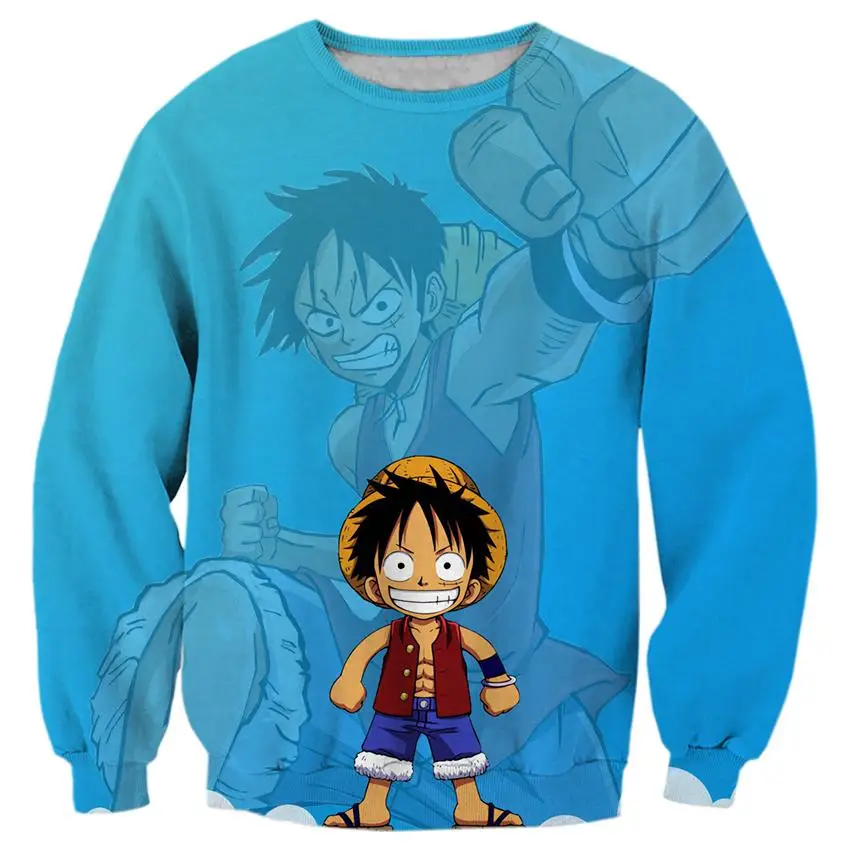 Новинка 2017 мужские и женские толстовки с 3D принтом обезьяны D. Luffy пуловеры