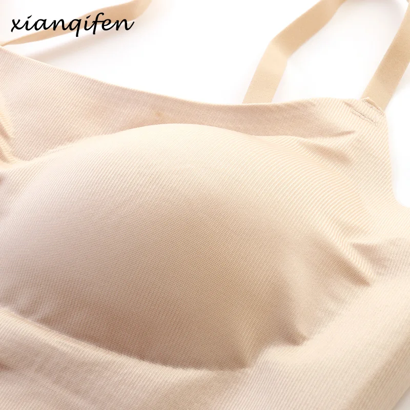 Xianqifen Crop tops женский бюстгальтер отжимать Bralette белье бесшовное цельный с