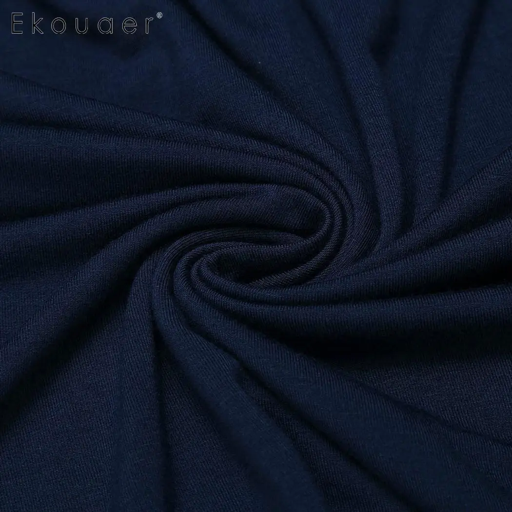 Ekouaer сексуальная ночная рубашка, платье для сна, женское однотонное платье с v-образным вырезом и открытой спиной, ночная рубашка с регулируемыми бретельками, нижнее белье Ночная рубашка