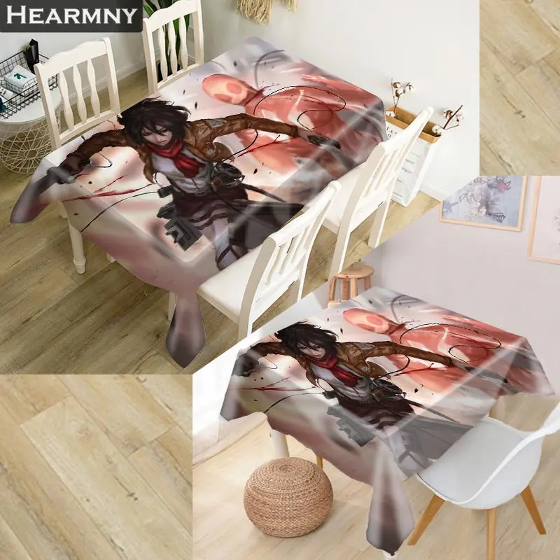 HEARMNY Attack On Titan скатерть 3D оксфордская ткань квадратная/прямоугольная Пыленепроницаемая скатерть для вечерние украшения дома покрытие для телевизора - Цвет: 2