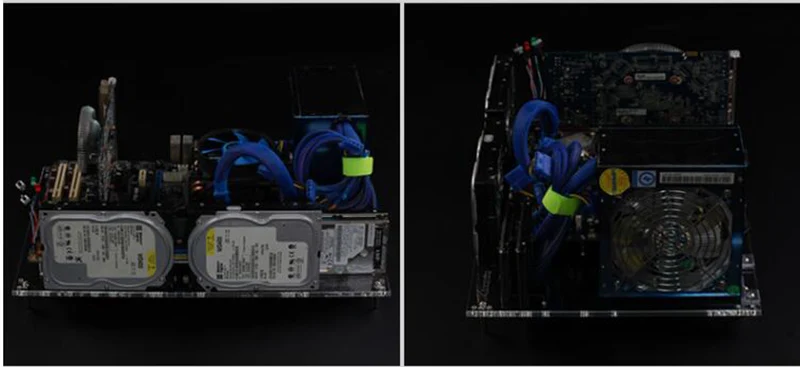 Персонализация «сделай сам» прозрачная акриловая открытая оправа ATX настольные компьютеры шасси в корпусе открытая платформа испытательная скамья