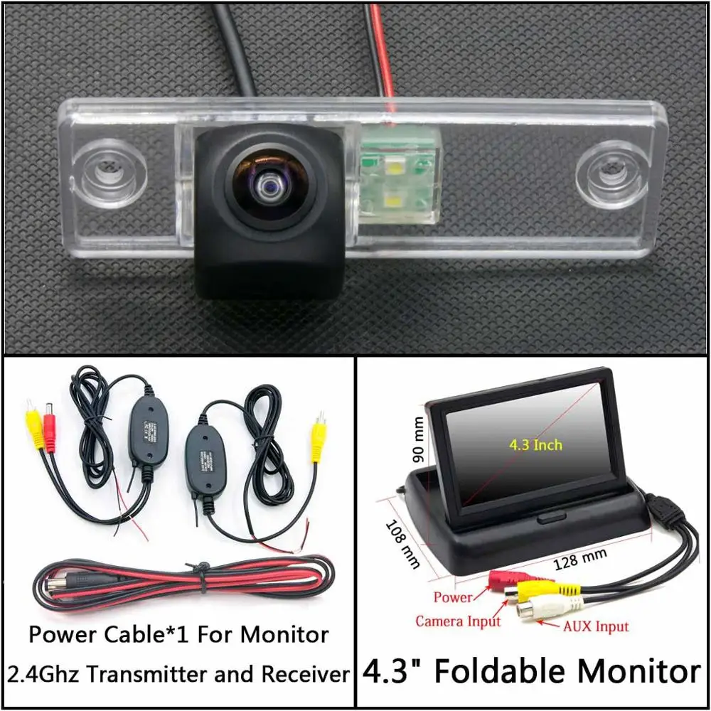 C Wireless 4.3inch F 175 градусов HD резервная копия камеры заднего вида Камера для Защитные чехлы для сидений, сшитые специально для toyota corolla verso Spacio E121 4runner Previa Estima Tarago секвойи платины - Название цвета: C Wireless 4.3inch F
