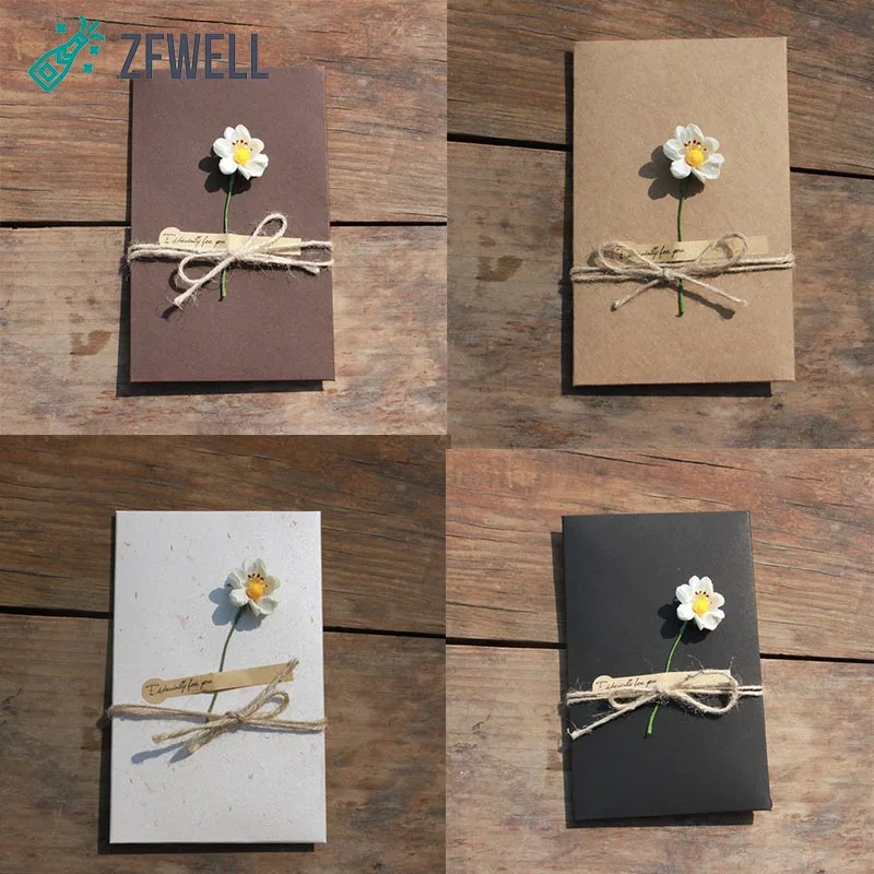 large4 ZFWELL, 1 шт., крафт-бумага, цветок, Маленькая ромашка, сделай сам, приглашение на день рождения, свадьбу, год, праздник, вечерние, пригласительные открытки 7 - Color: large4